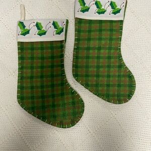 Plaid Christmas Stockings with Holly